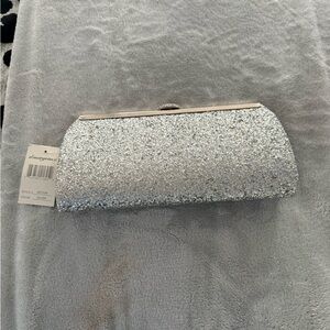 D’margeaux Elegant Silver Clutch Bag NWT